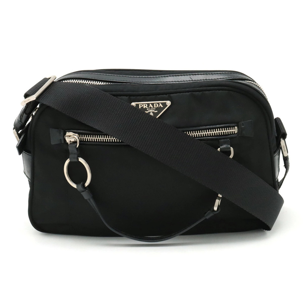 Prada Tessuto Crossbody Bag Leather NERO Black